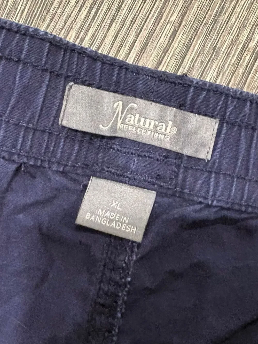 Natural Reflections Women's Elastic Waist Cotton Utility Shorts Navy Blue XL